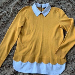 Yellow sweater with collar